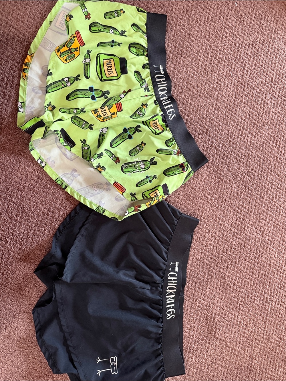 Kids' Lime Pickle Print & Black Swim Shorts - 2-Pack